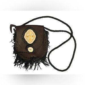 COPY - Bohemian Handmade Genuine Stone Beaded Fringed Leather Crossbody